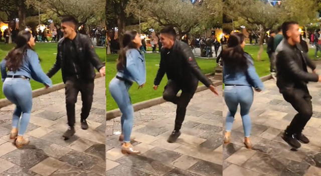 Singular escena de jóvenes peruanos bailando huayno cajamarquino se hizo viral en las redes sociales.