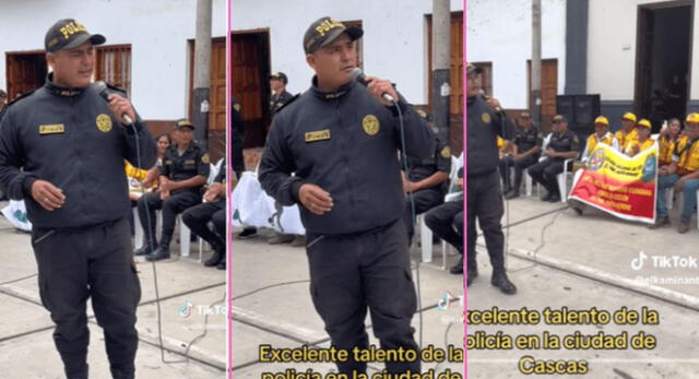 Policía peruano canta al ritmo de "Tarde en tu vida" de Agua Marina y es viral en TikTok.