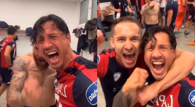 Gianluca Lapadula festejó el ascenso de Cagliari.