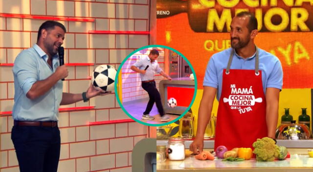 Hernán Barcos y Yaco Eskenazi se enfrentan en dominadas durante programa "Mi mamá cocina mejor que la tuya".