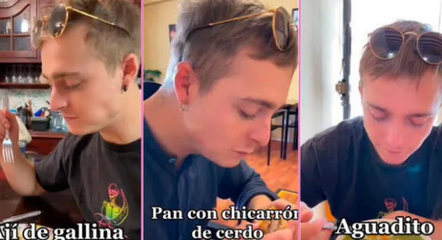 El joven suizo quedó en 'shock' al probar platillos peruanos y escena es viral en TikTok.