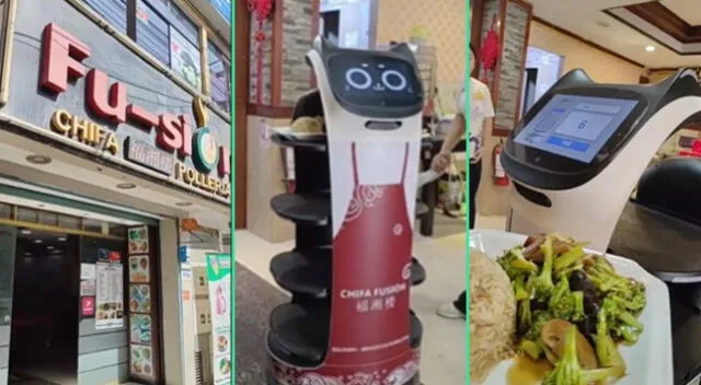 El robot mesero fue viral en TikTok.