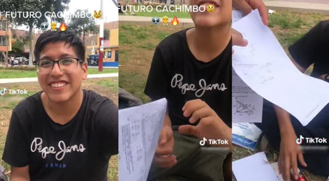 Joven peruano protagonizó singular video tras rendir su examen y captó la atención en las redes sociales.