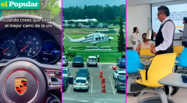 En el video viral de TikTok se puede ver el preciso momento en que el helicóptero aterriza.