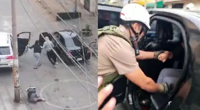 Momento del secuestro y la liberación de la empresaria en Los Olivos.