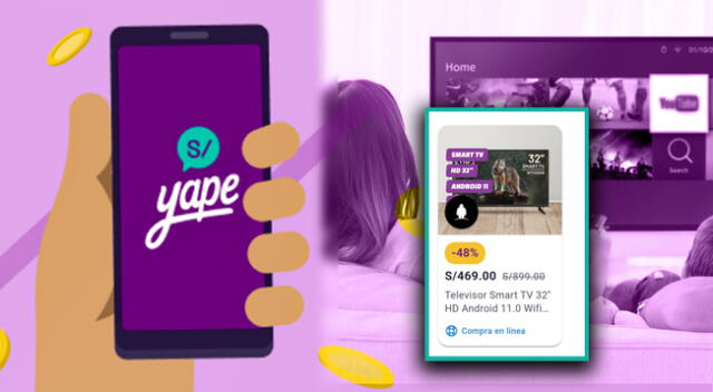 Yape lanza super promoción pen su aplicativo para que pueda comprar un televisor Smart TV.