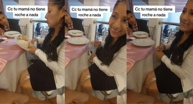 La madre peruana dejó en 'shock' en TikTok al llevarse las sobras de la comida de la fiesta.