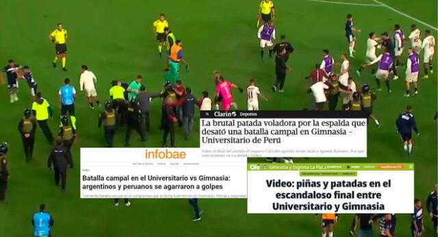 La prensa argentina comentó el bochornoso hecho que sucedió entre Universitario y Gimnasia en el Monumental.