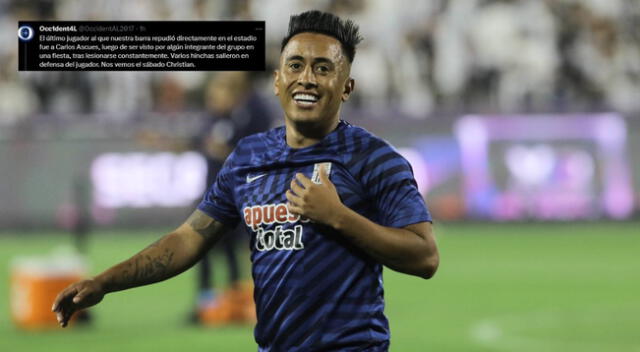 Alianza Lima evalúa posible medidas tras las acciones de Chrstian Cueva.