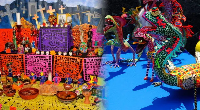 Los alebrijes están asociados con el Día de los Muertos en México.