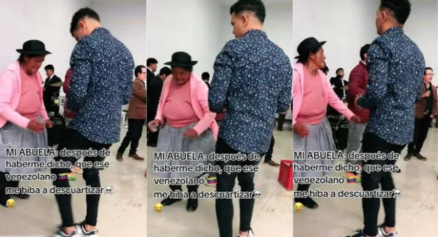 Joven peruana impactada tras ver bailando a su pareja venezolana con su abuelita y es viral en TikTok.