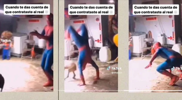 Una sorprendente acrobacia de un joven vestido de Spiderman se volvió viral