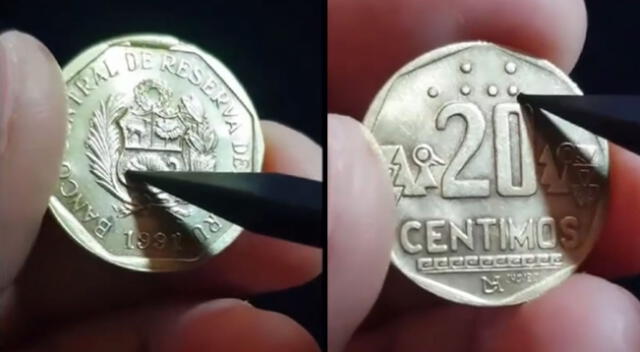 Moneda de 20 céntimos de 1991 tiene símbolos ocultos