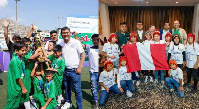 Escolares que representarán al Perú en Suecia.