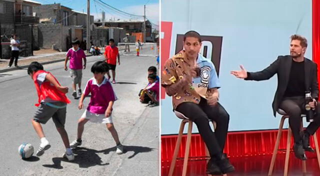 Paolo Guerrero le contó al Pollo Vignolo que en Perú los niños juegan en las pistas.