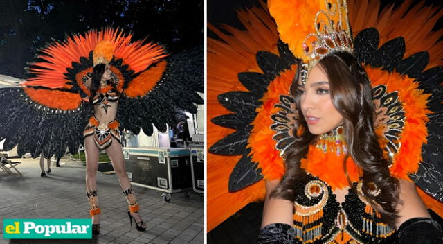 ¡Dejando al Perú en alto! Valeria Flórez sorprende con espectacular traje típico de gallito de las rocas