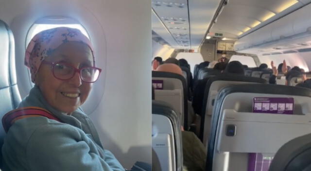 La señora no esperaba recibir las palabras de aliento del mismo pilito del avión.