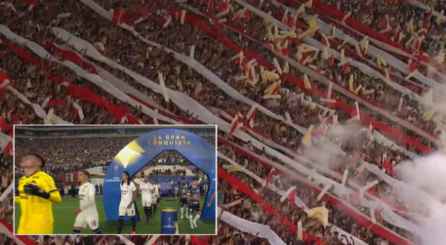 Impresionante recibimiento: Universitario salió a la cancha para enfrentar a Corinthians y así alentó la hinchada.