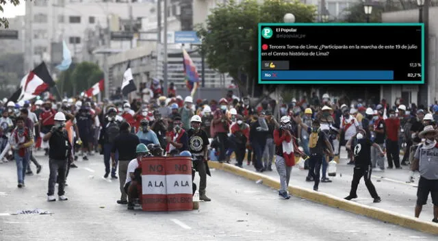 Másde 80 % de personas no acudirá a la Tercera Toma de Lima, según encuesta.