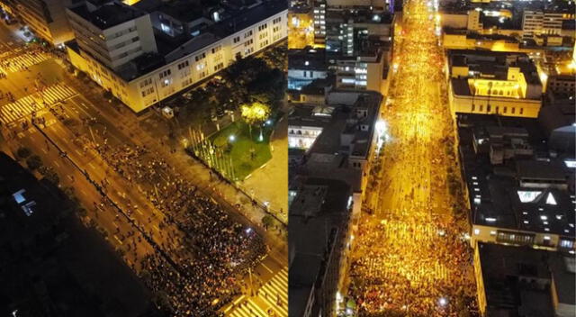 Estas son las imágenes aéreas que muestran la magnitud de la protesta.