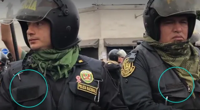 Policías que participaron en la Tercera Toma de Lima no llevaban su identificación.