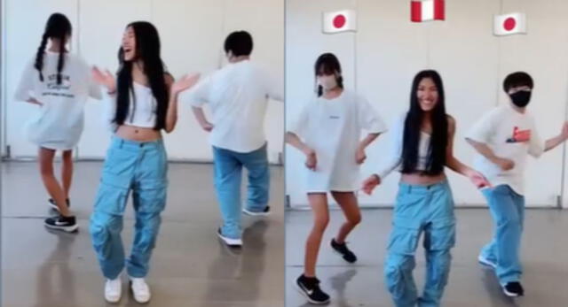 Joven peruana enseña a bailar festejo a japoneses y es viral en TikTok.