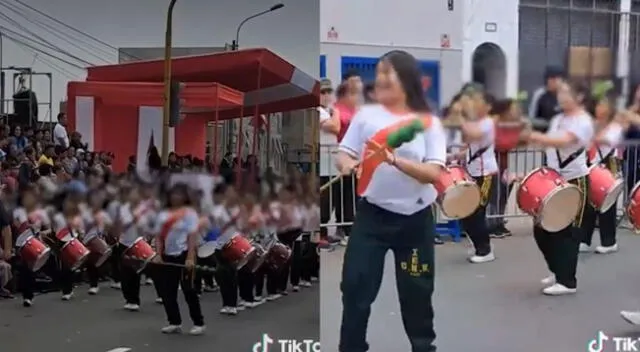 Las alumnas captaron las miradas de los presentes con su alegre desfile.