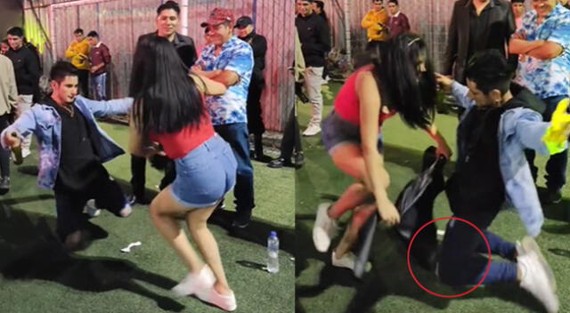 Peruano se pasó de exagerado en duelo de huayno y es viral: “Por bailar de rodillas lo rompió su pantalón”.