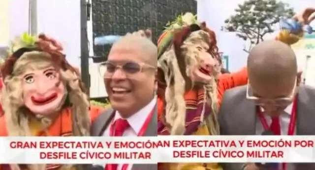 Danzante peruano hizo lo impensado EN VIVO a periodista peruano en Desfile Militar 2023.