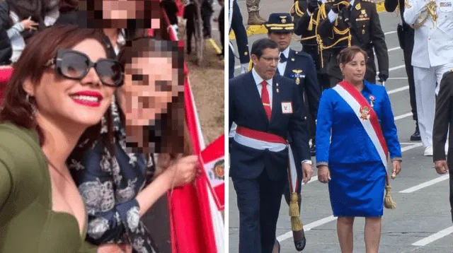 Lesly Castillo se toma fotos en la Gran Parada Militar.