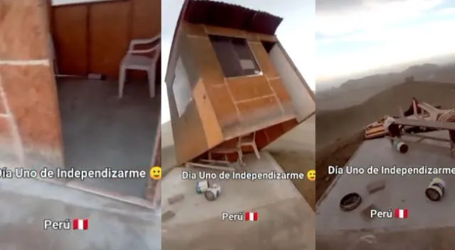 La casa hecha de calamina no resistió lo suficiente ante el intenso viento.