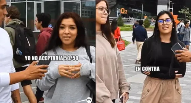 Las estudiantes de la Universidad de Lima responden en TikTok si están de acuerdo con dar el 50/50.