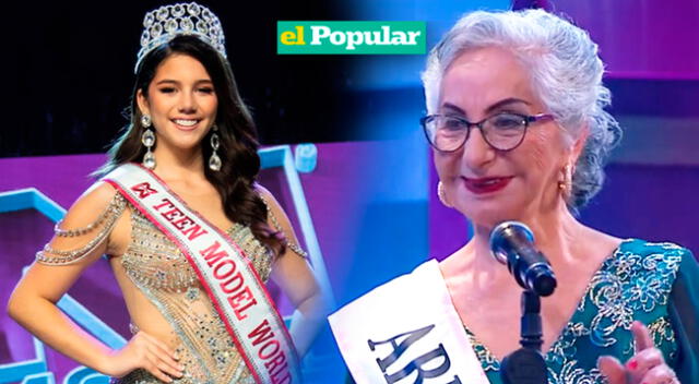 Abuela de Gaela Barraza participa en certamen.