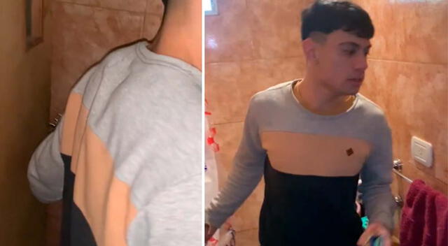 Un joven argentino decidió grabar el momento en el que su albañil cometió un error en el baño de su casa.