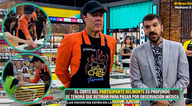 Rocky Belmonte sufre cortes profundos en "El gran chef: famosos" y es mandado a sentencia por seguridad.