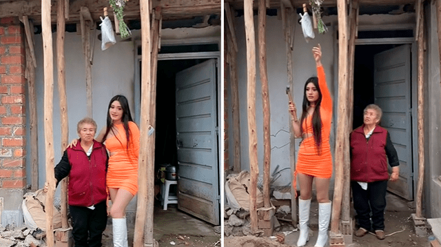 Una influencer peruana sorprende en las redes sociales al cumplir el sueño de una casa a su abuela