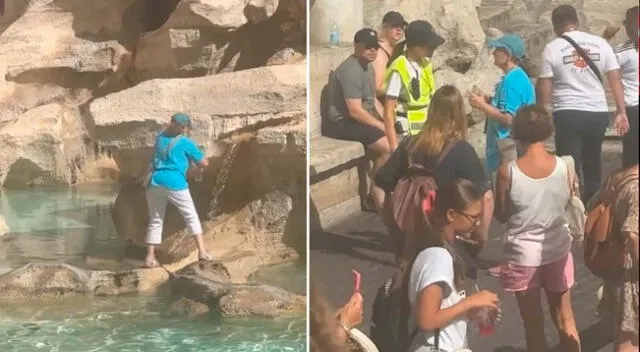 Una turista se volvió viral recolectar agua de la famosa Fontana di Trevi en Roma.