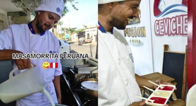 Cocinero venezolano prepara mazamorra con agua de arroz en su restaurante y es viral en TikTok