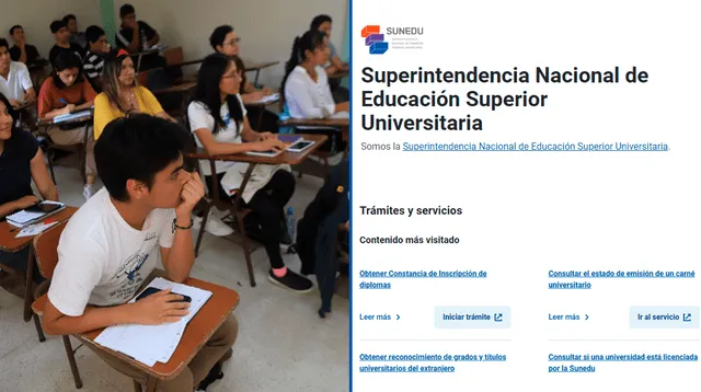 La Sunedu cuenta con una opción para verificar si los grados y títulos están registrados.