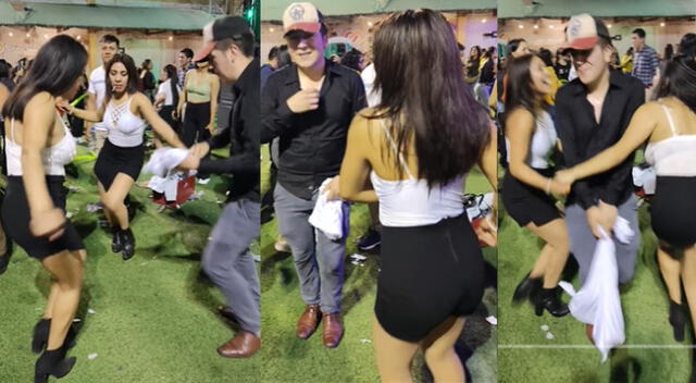 Peruano se enfrenta a dos chicas en duelo de huayno cajamarquino y se roban el show con sus pasos de baile.