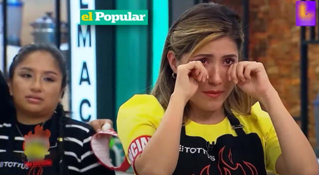 Fátima Aguilar llora al ser la segunda eliminada de El Gran Chef Famosos.
