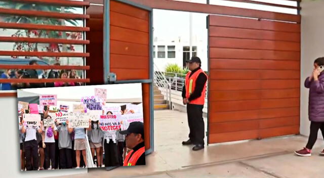 Padres de familia vienen realizando un plantón en los exteriores del colegio Saint George de Chorrillos.