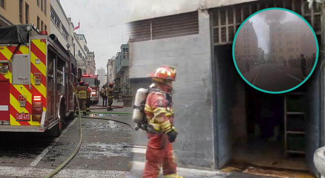 Bomberos atendieron el incendio ocasionado frente a la Plaza de Armas.