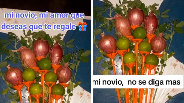 Joven pide a su novio que le regale algo caro y este la sorprende con singular ramo: "Muy costoso"