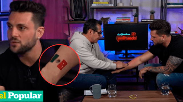 Nicola Porcella es tatuado con la bandera mexicana en el brazo.