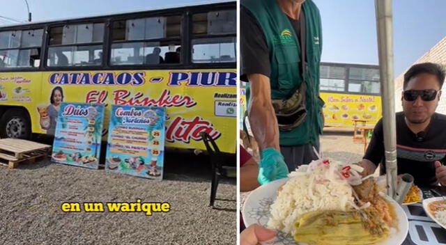 ¿Cuánto cuesta los platos en el bus convertido en warique?