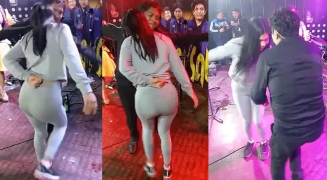 Venezolana se enfrenta a peruano en duelo de huayno con orquesta y se roban el show con sus singulares pasos.