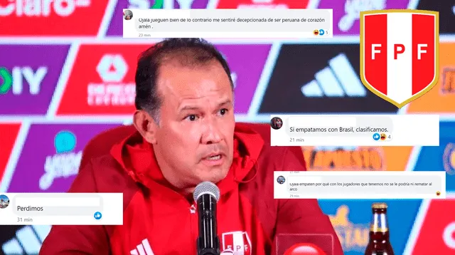 Hinchas peruanos hicieron sentir su posición con el once titular ante Brasil.