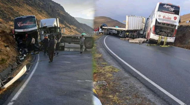 Bus interprovincial chocó contra tráiler en la carretera Pativilca-Huaraz, en Áncash.