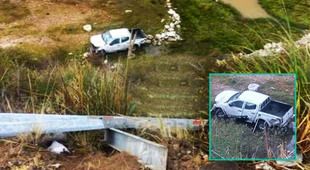 Camioneta se despista en La Oroya y cae a abismo cerca al río Mantaro.